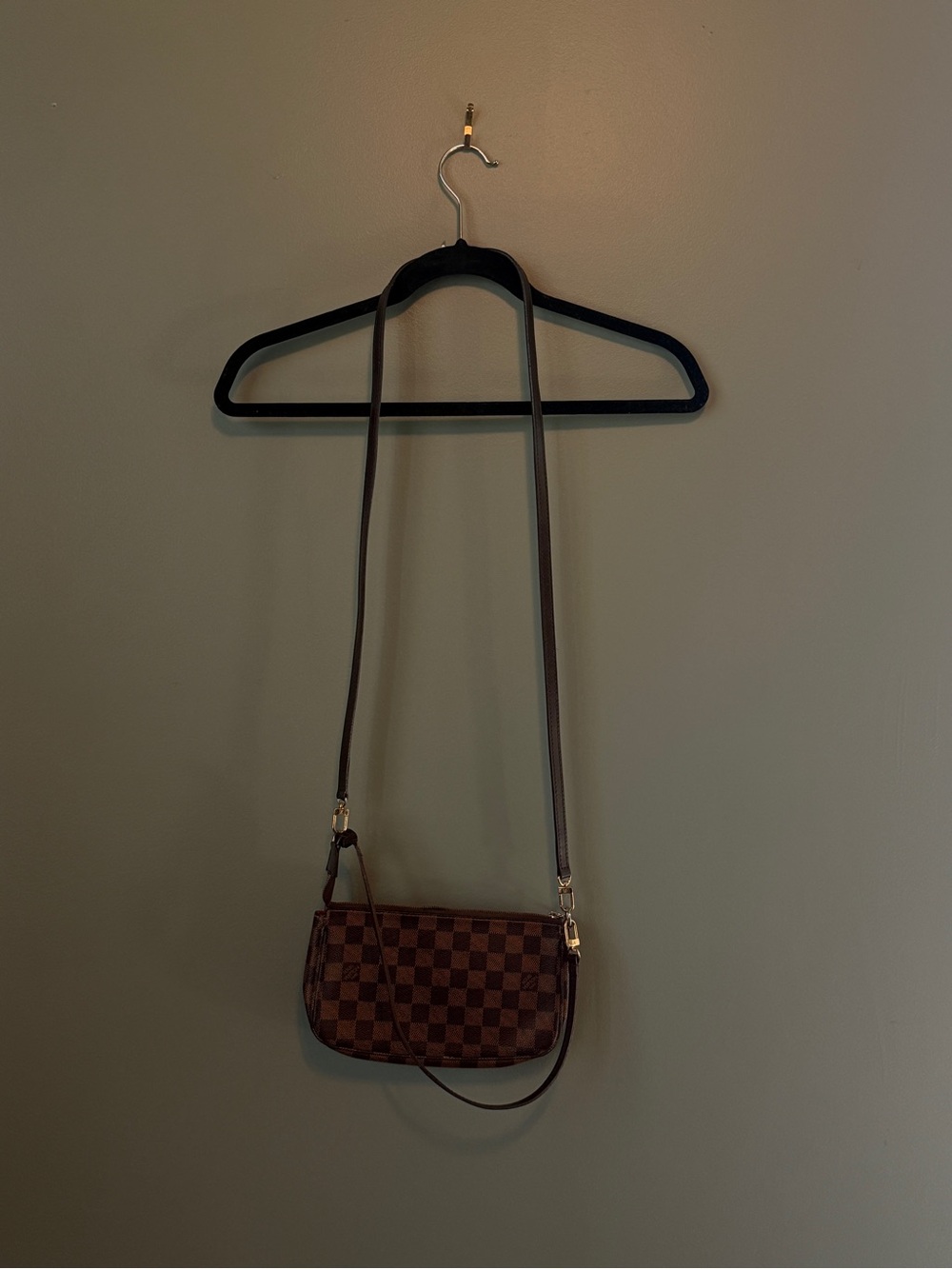 Louis Vuitton Damier Ebene Pochette & Crossbody Strap